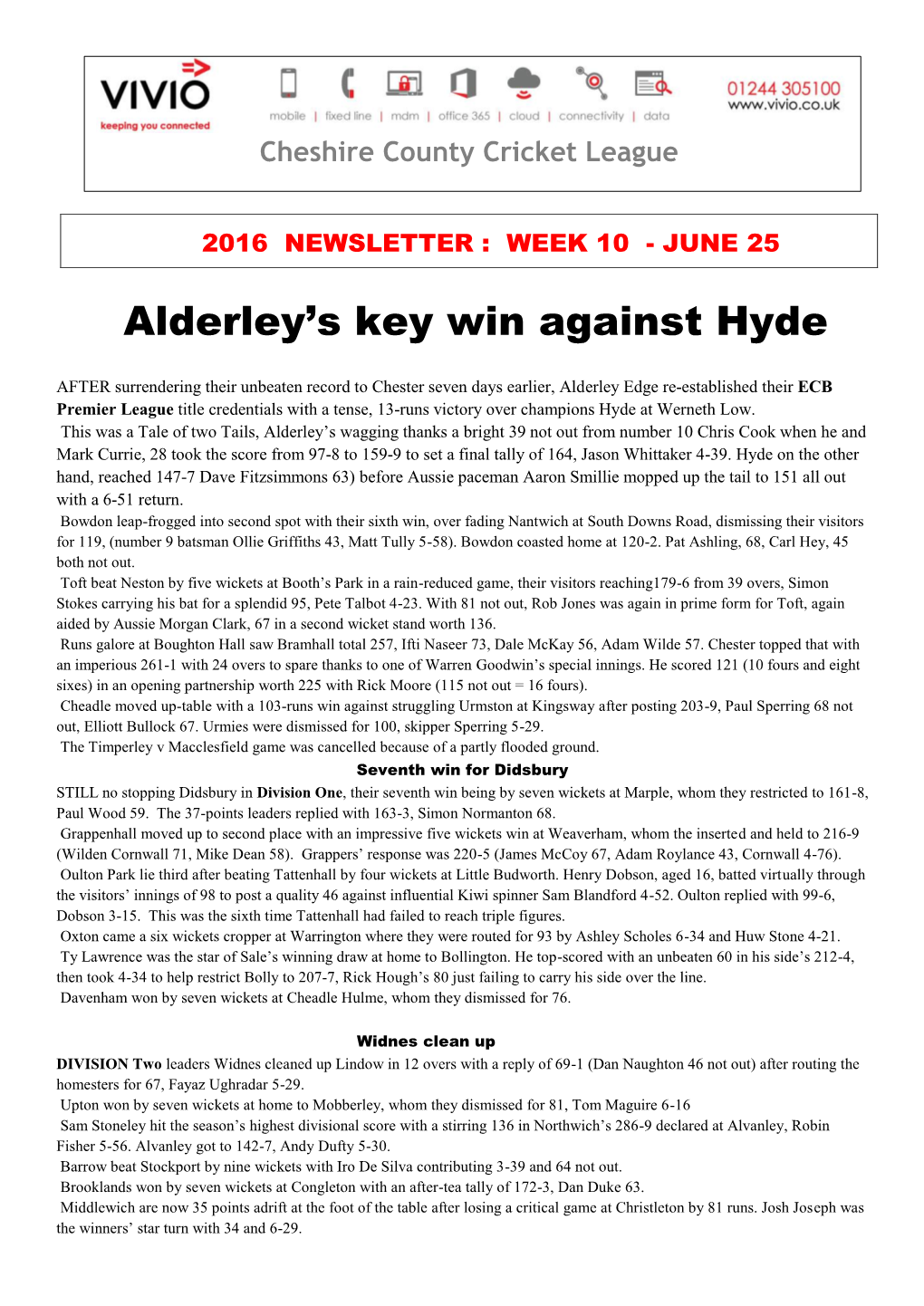 Alderley's Key Win Against Hyde