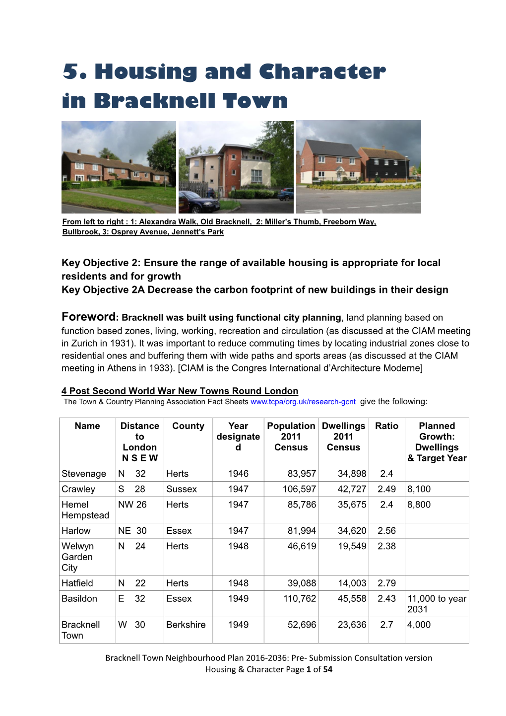 5. Housing and Character in Bracknell Town