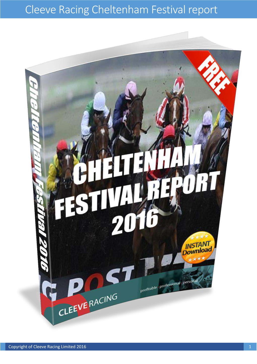 Cleeve Racing Cheltenham Festival Report