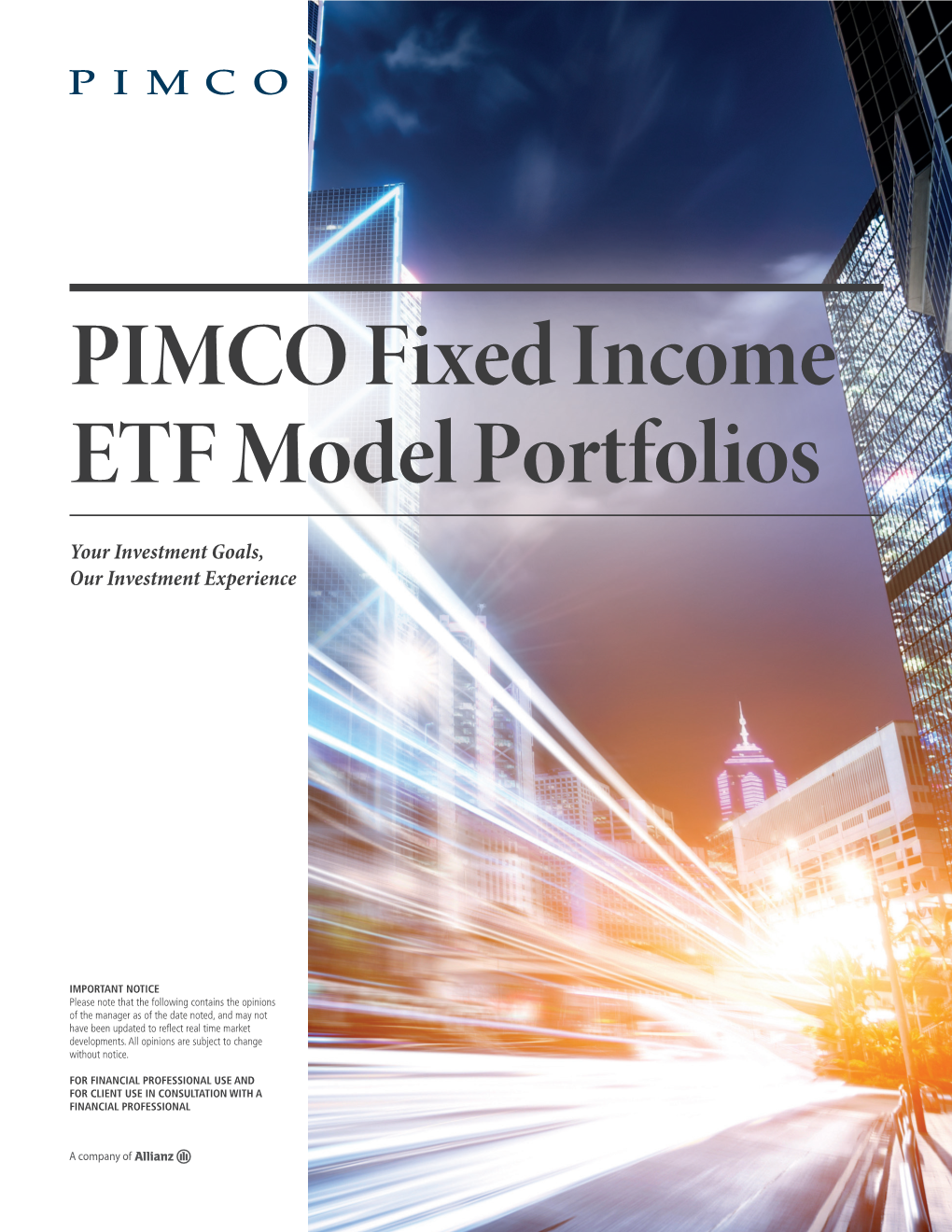 PIMCO Fixed Income ETF Model Portfolios