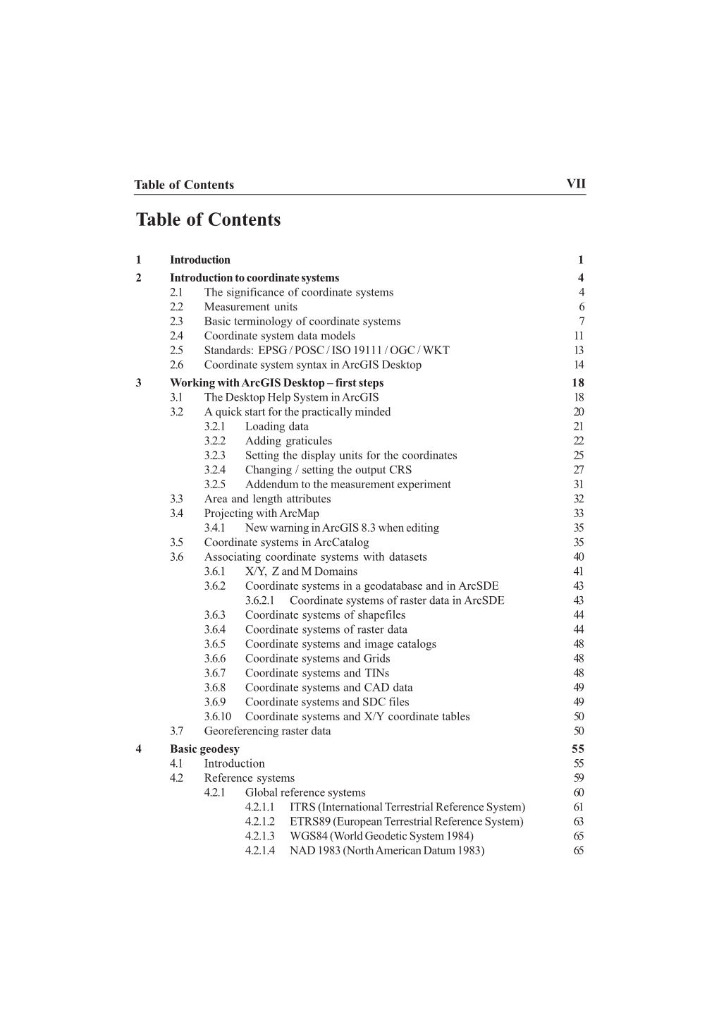 Table of Contents VII Table of Contents