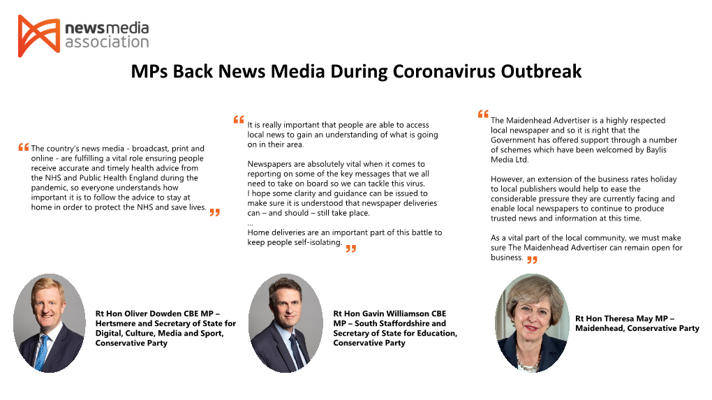 Mps Back News Media During Coronavirus Outbreak