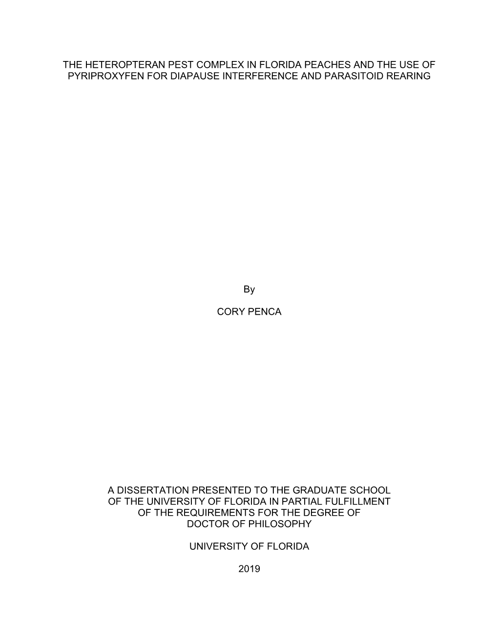 University of Florida Thesis Or Dissertation Formatting