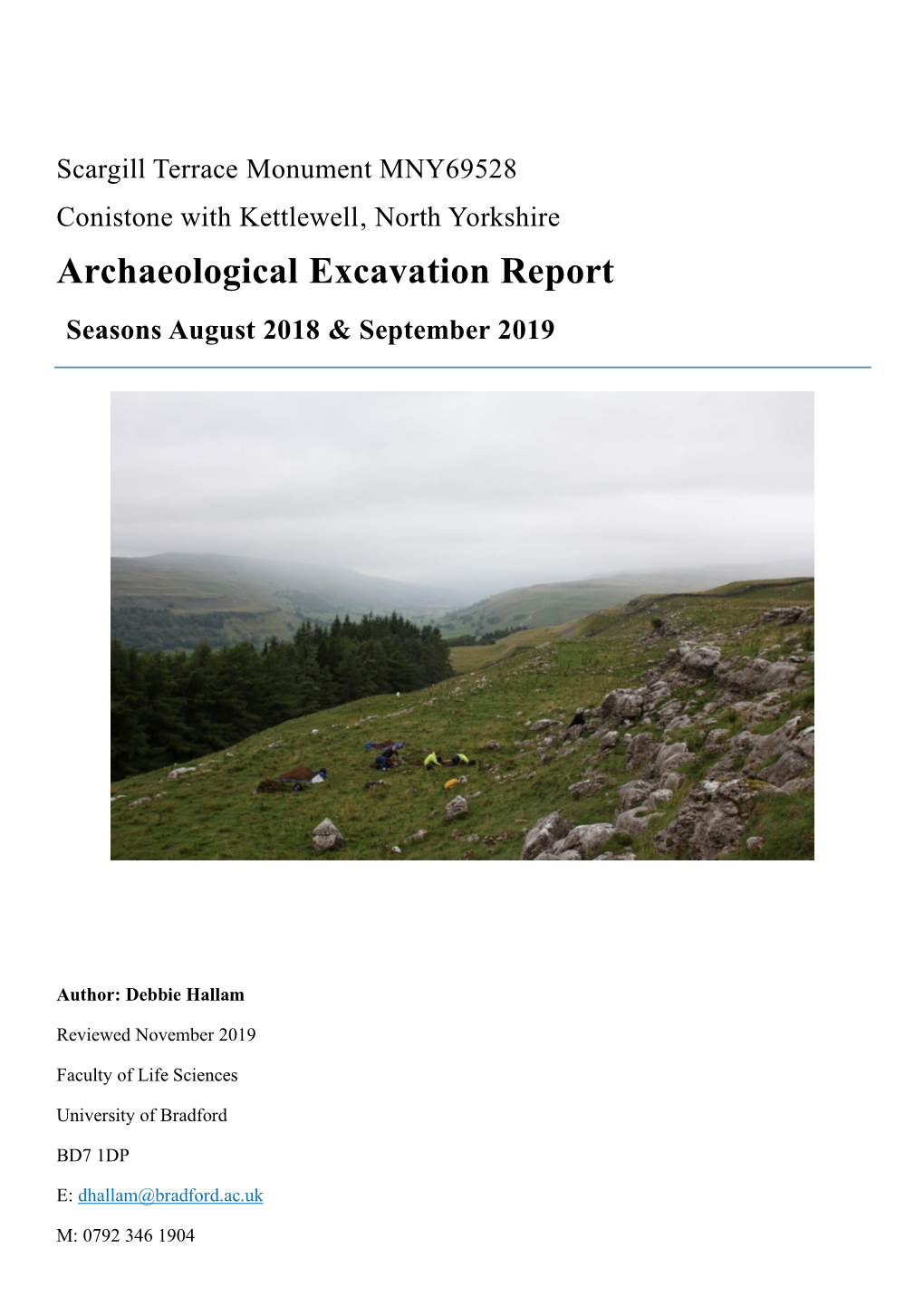 Archaeological Excavation Report Seasons August 2018 & September 2019