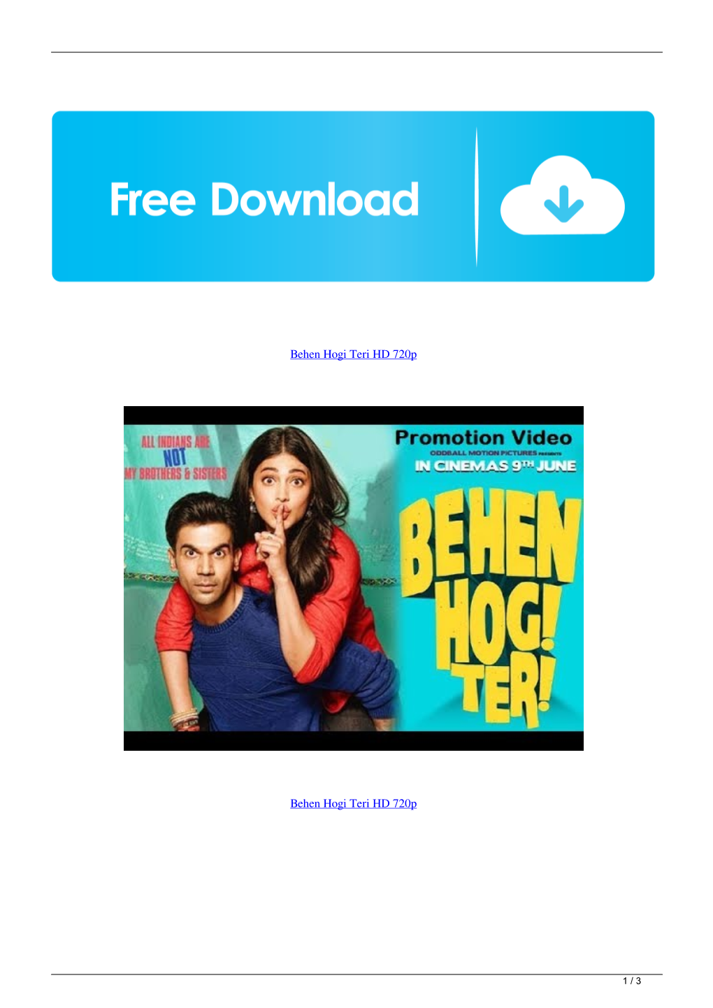 Behen Hogi Teri HD 720P