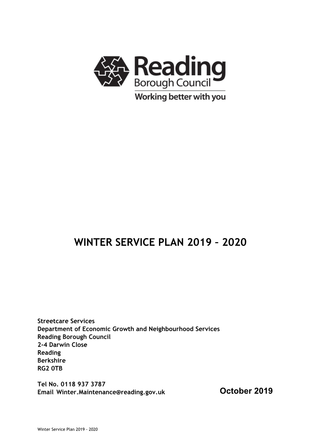 Winter Service Plan 2019 – 2020