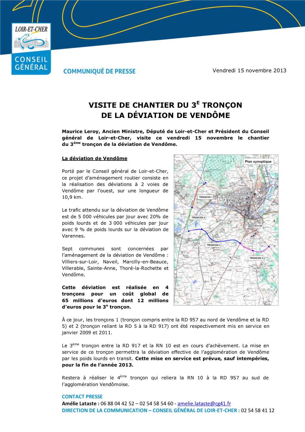 Visite De Chantier Du 3E Tronçon De La Déviation De Vendôme