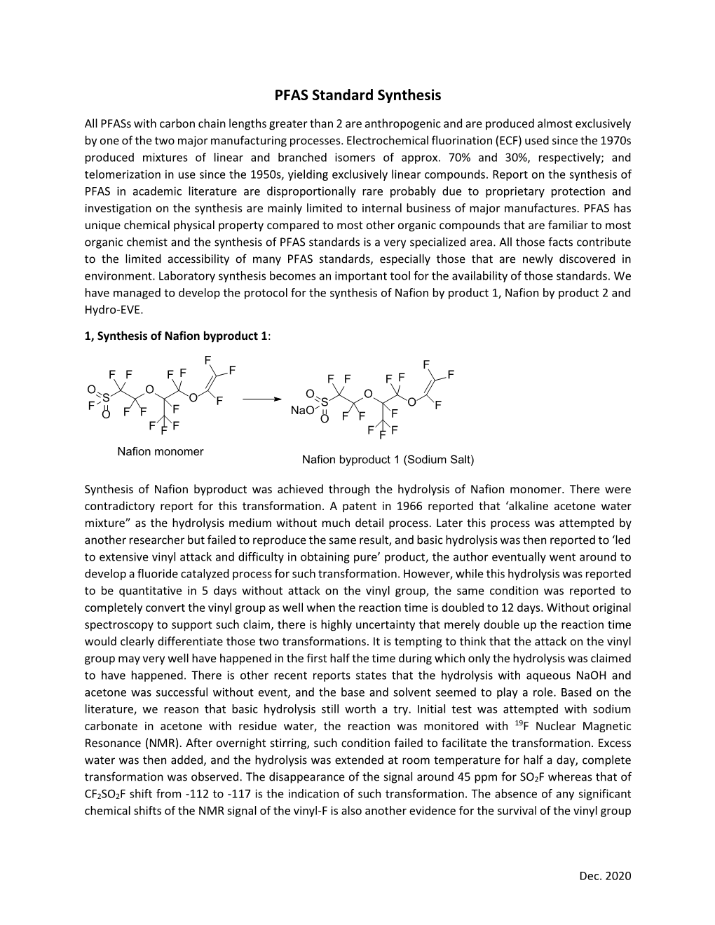 PFAS Standard Synthesis