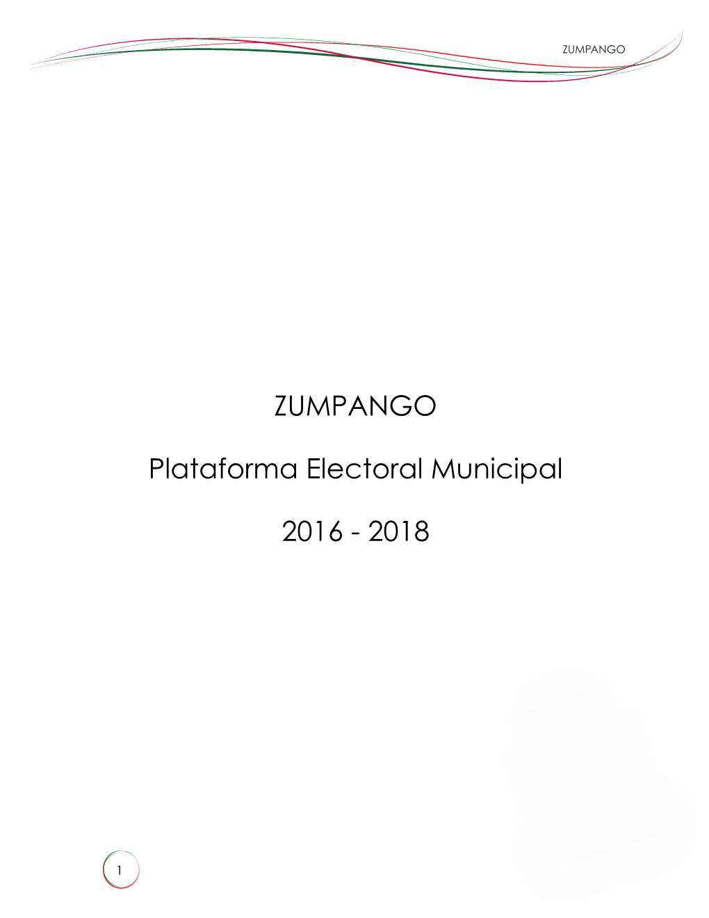 ZUMPANGO Plataforma Electoral Municipal 2016