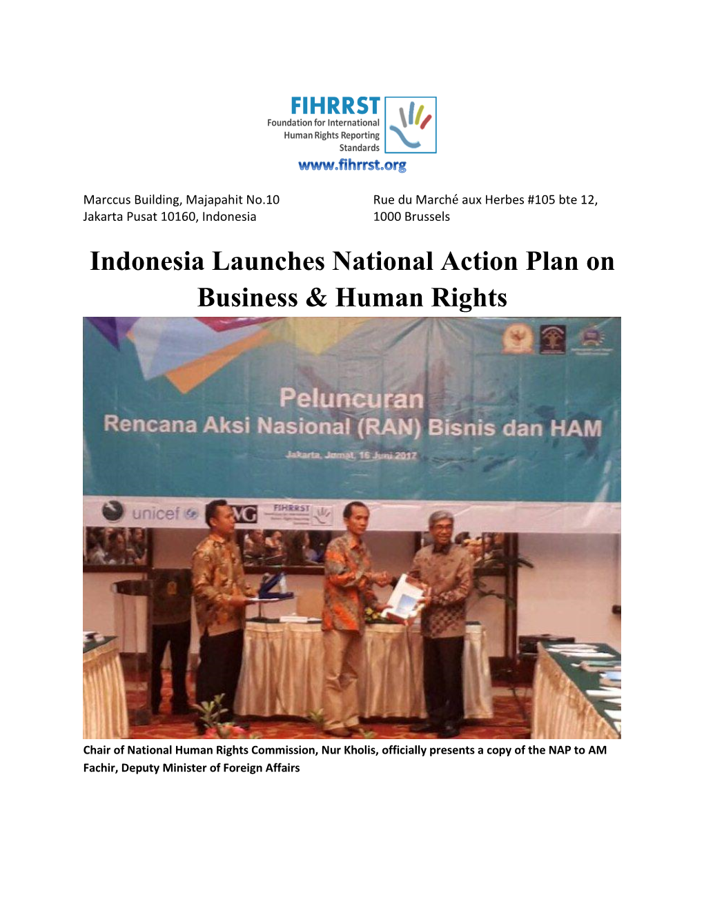 Indonesia Launches National Action Plan on Business & Human Rights