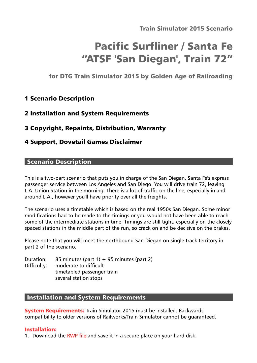 Pacific Surfliner / Santa Fe “ATSF 'San Diegan', Train 72”