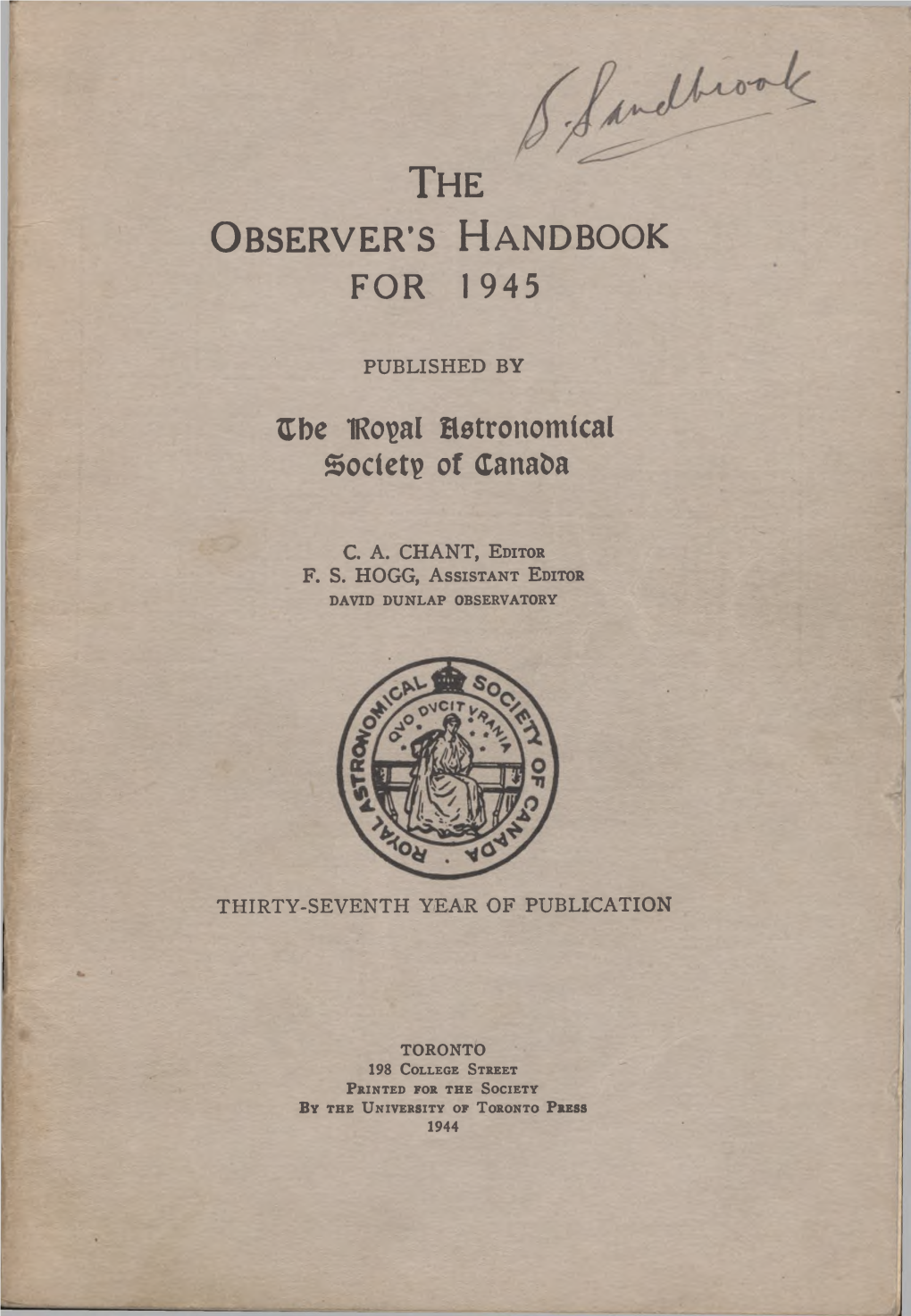 Observer's Handbook 1945