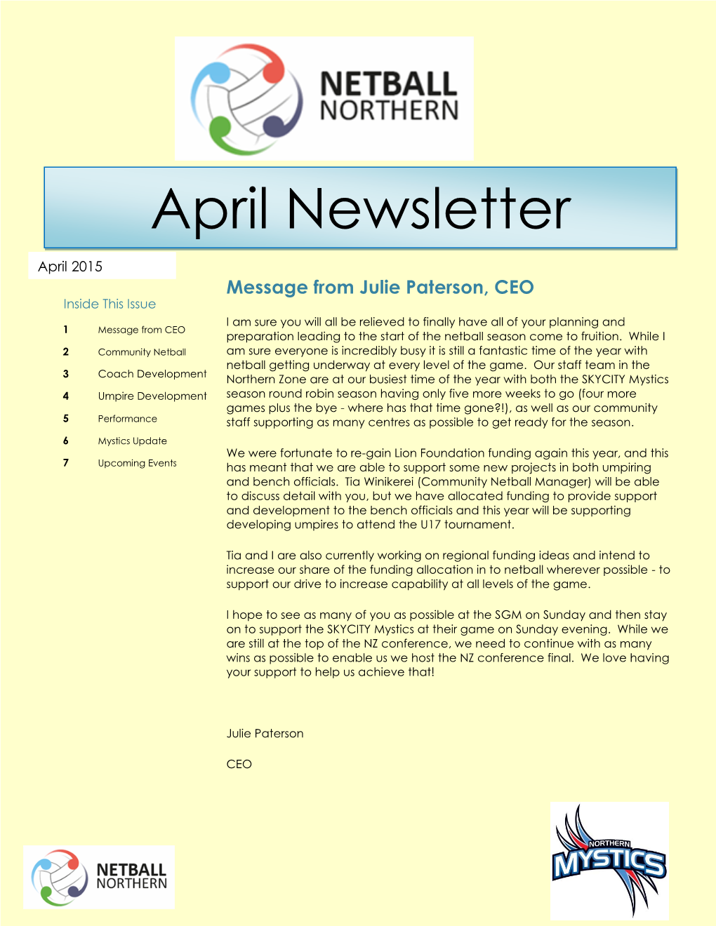 April Newsletter