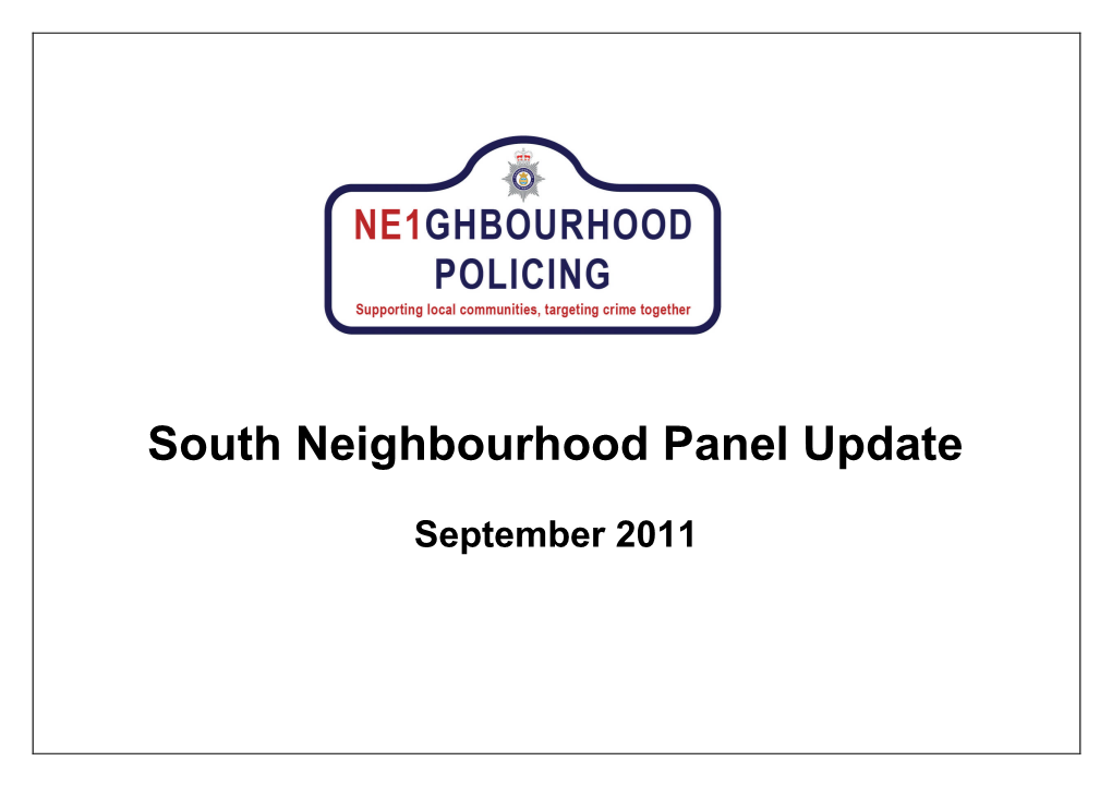 South Neighbourhood Panel Update