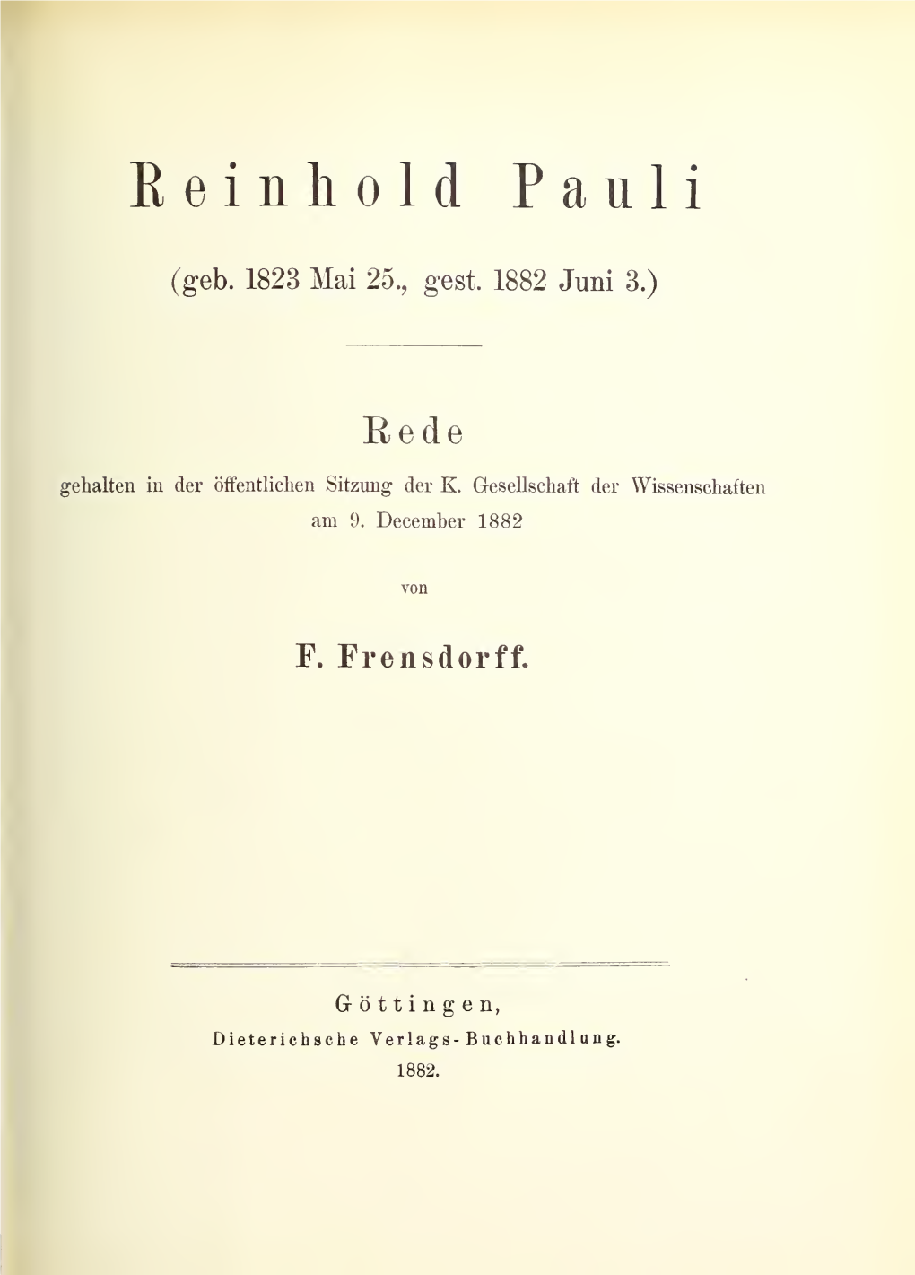 Abhandlungen Der Kniglichen Gesellschaft Der Wissenschaften Zu