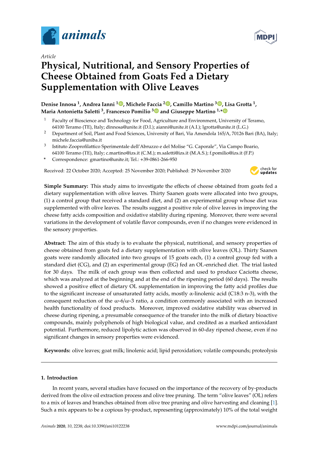Physical, Nutritional, and Sensory Properties of Cheese Obtained from Goats Fed a Dietary Supplementation with Olive Leaves