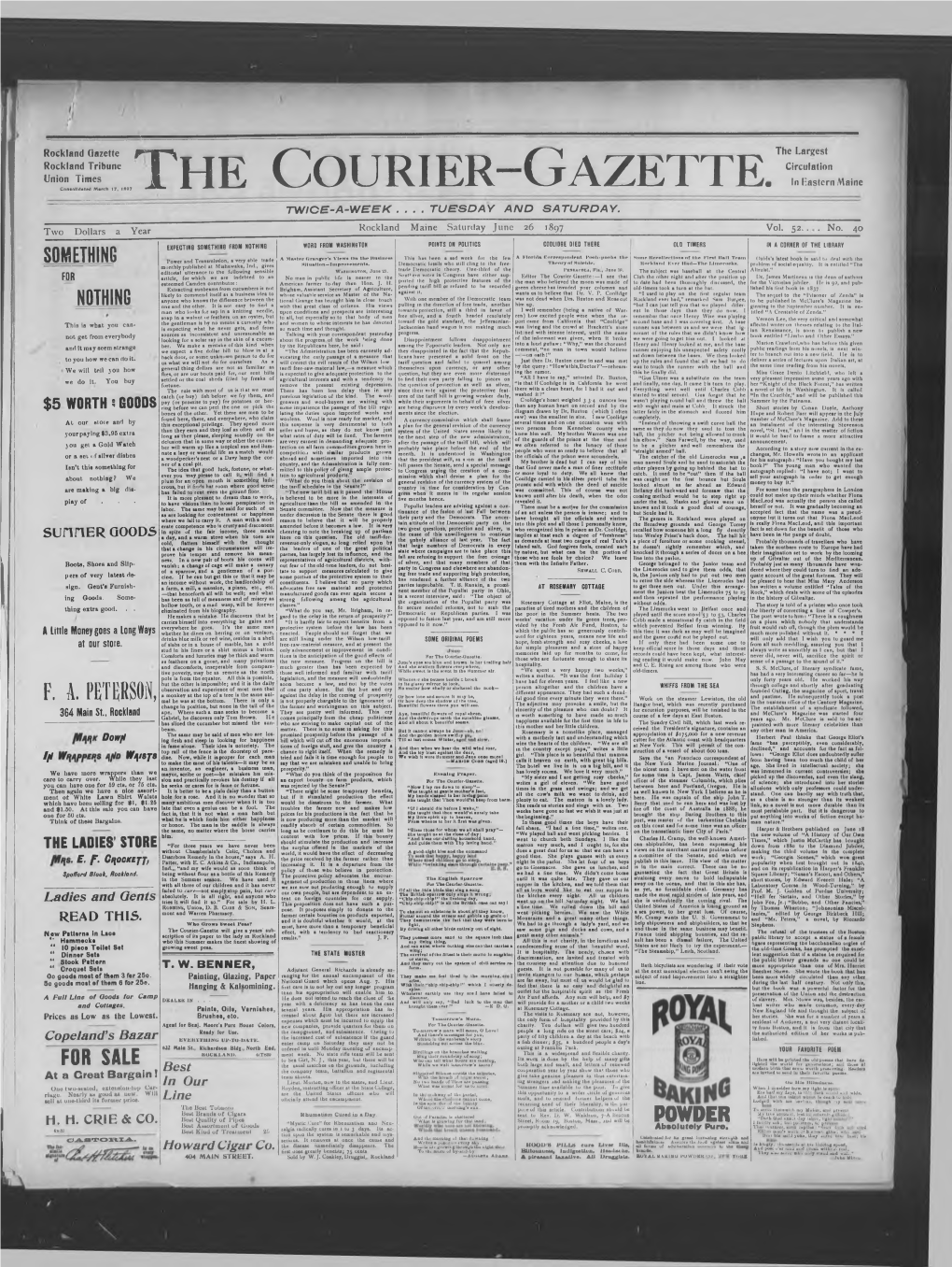 Courier Gazette : June 26, 1897