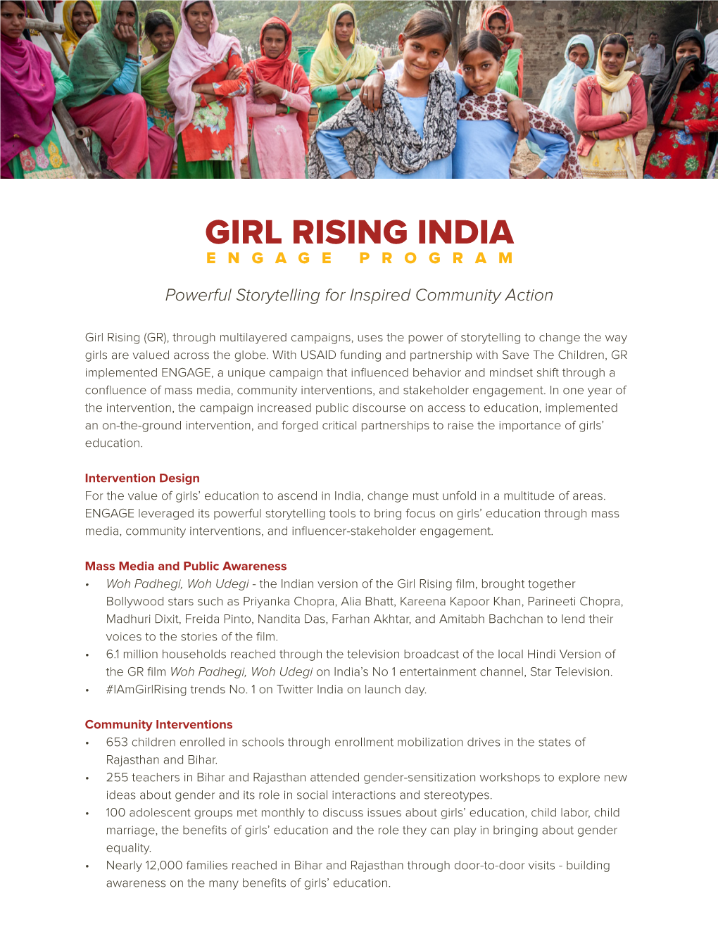 Girl Rising India Engage Program