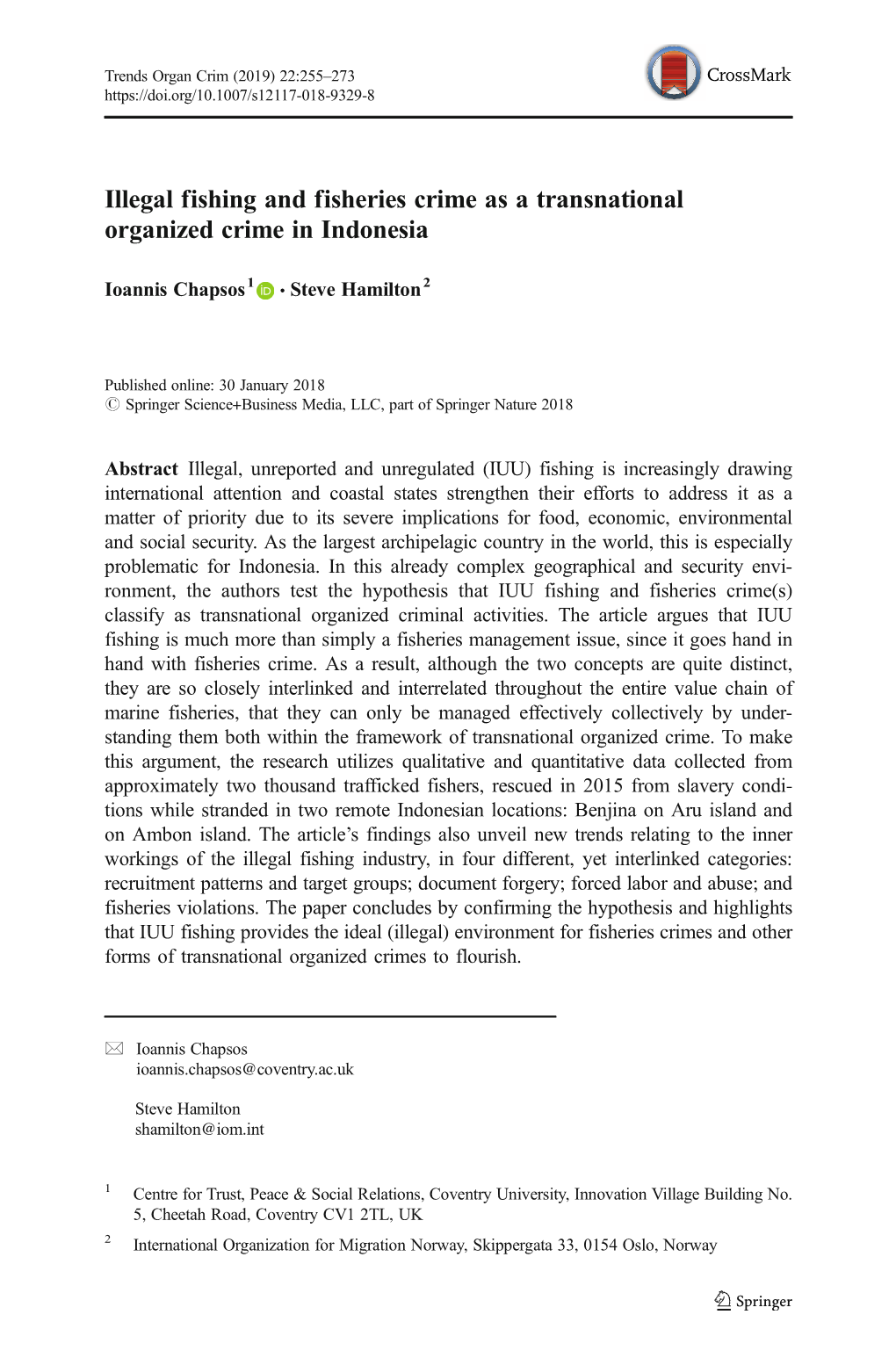 Illegal Fishing and Fisheries Crime As a Transnational Organized Crime in Indonesia