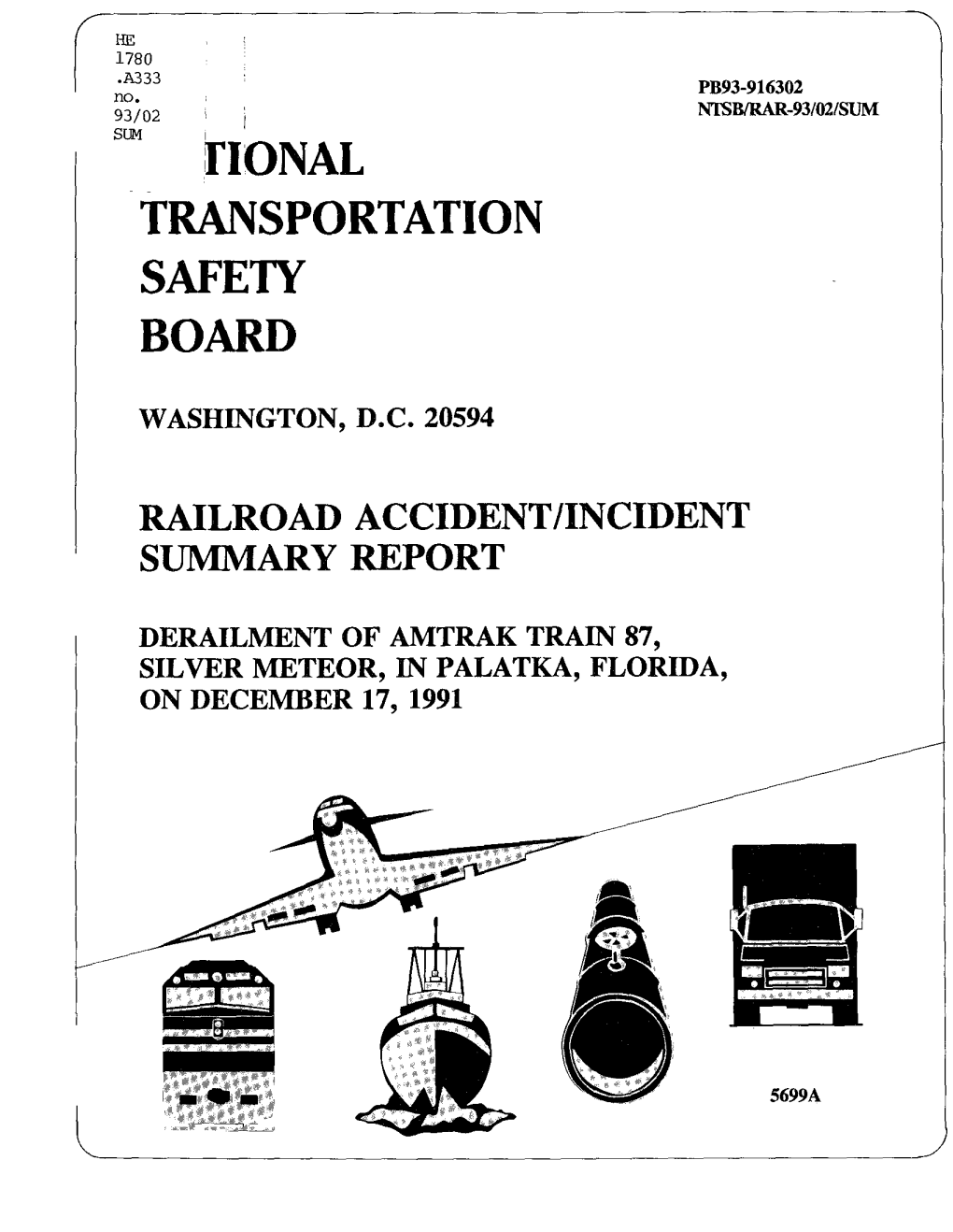 Transportation Safety Board Railroad Accident/Incident