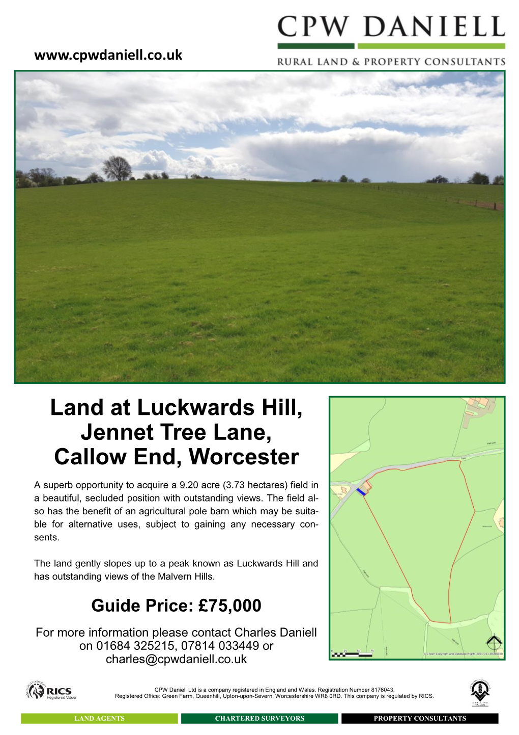 Land at Luckwards Hill, Jennet Tree Lane, Callow End, Worcester