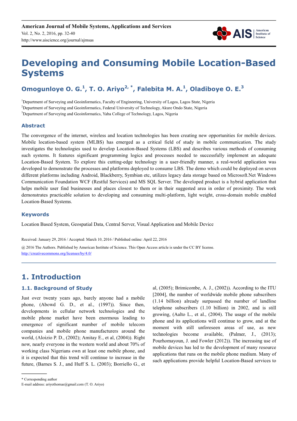 Developing and Consuming Mobile Location-Based Systems