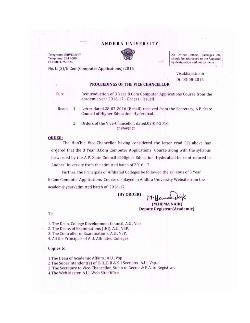 Revised Common Framework of CBCS for Colleges in Andhra Pradesh