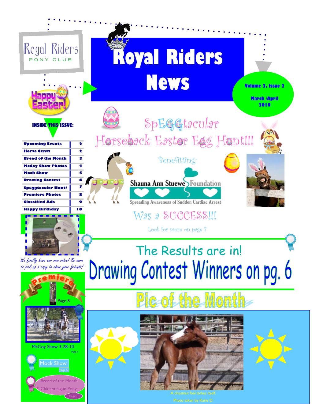 Royal Riders Pony Club Newsletter Volume 2 Issue 1