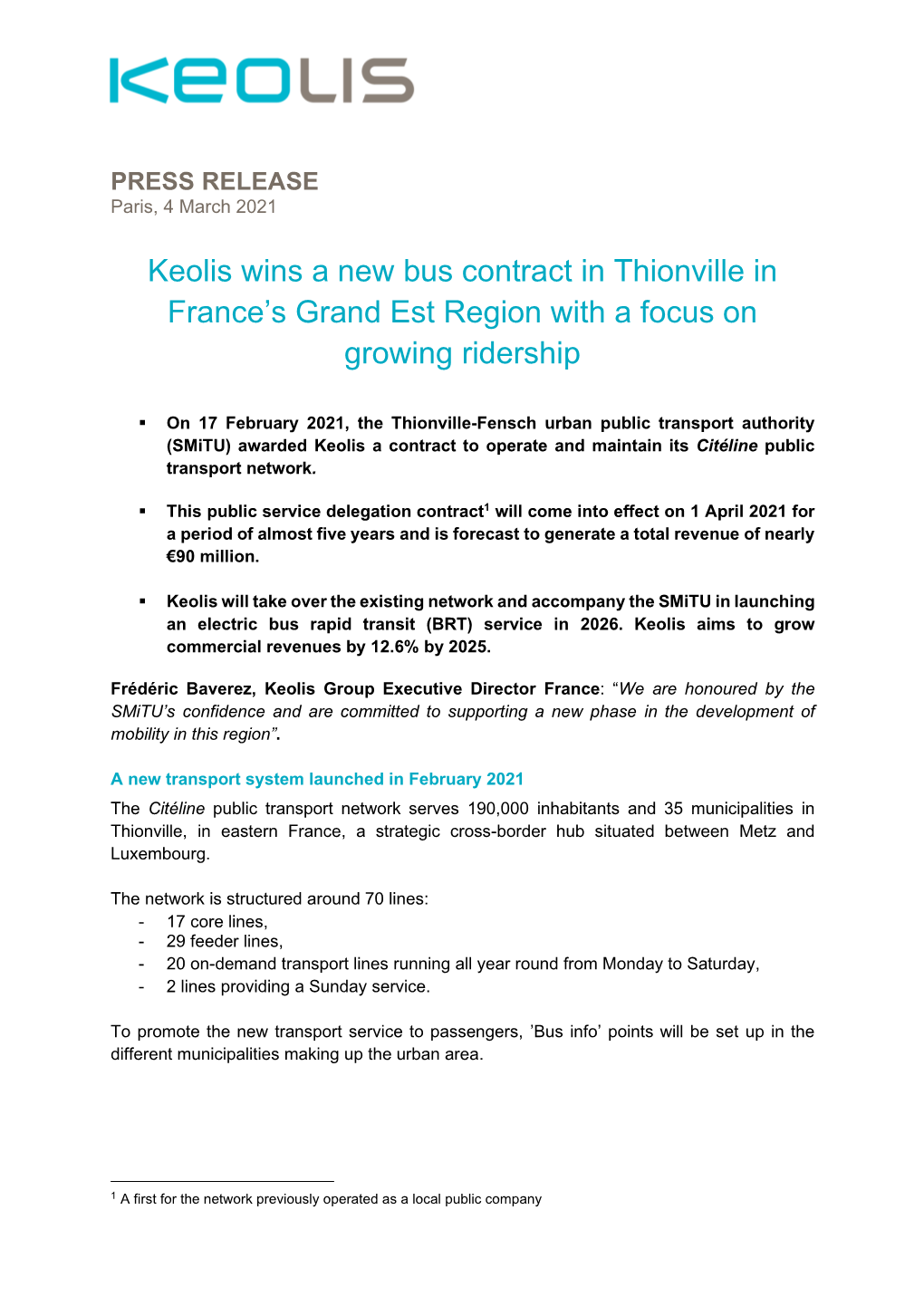 Keolis Wins a New Bus Contract in Thionville in France's Grand Est