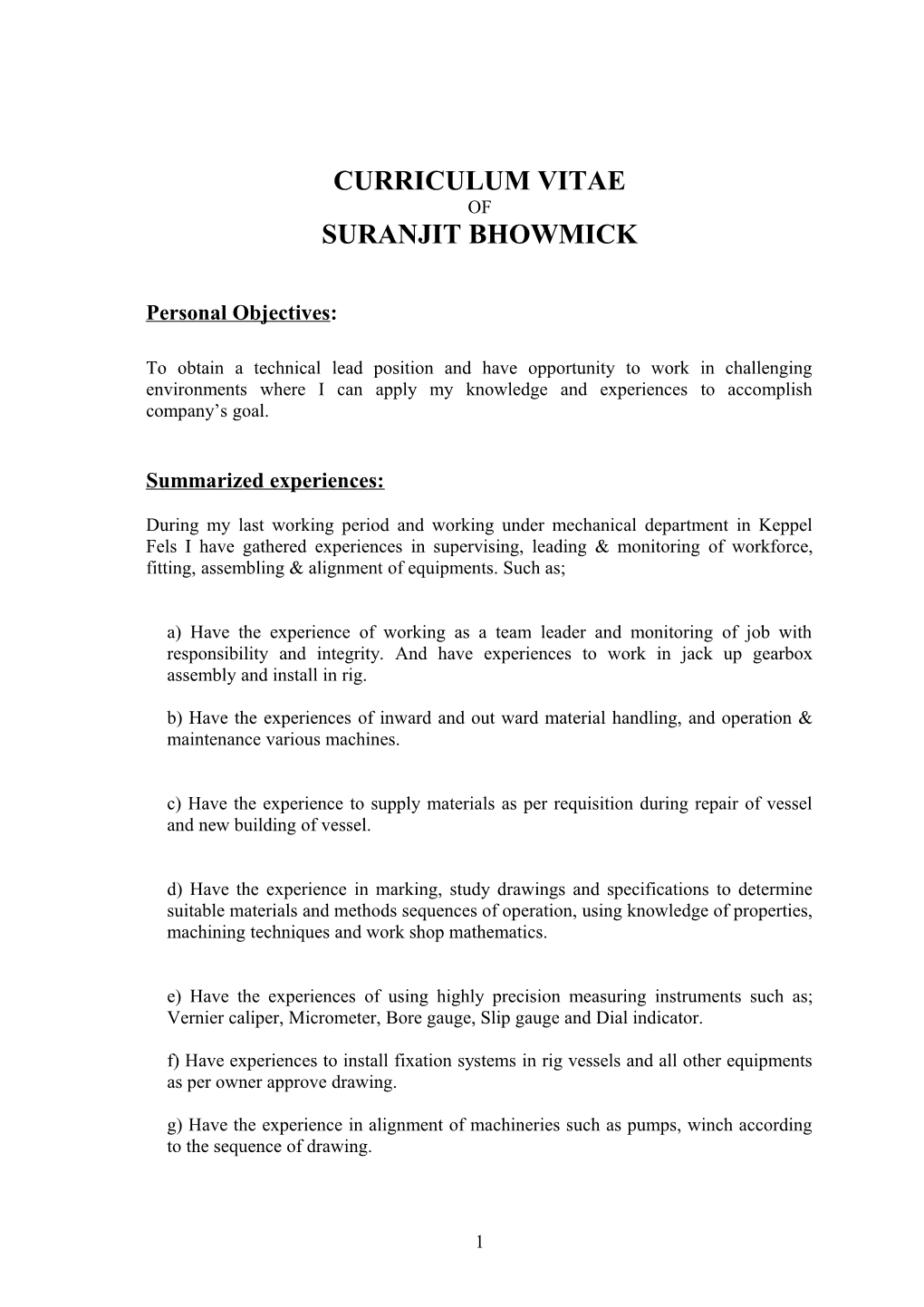 Curriculum Vitae s259