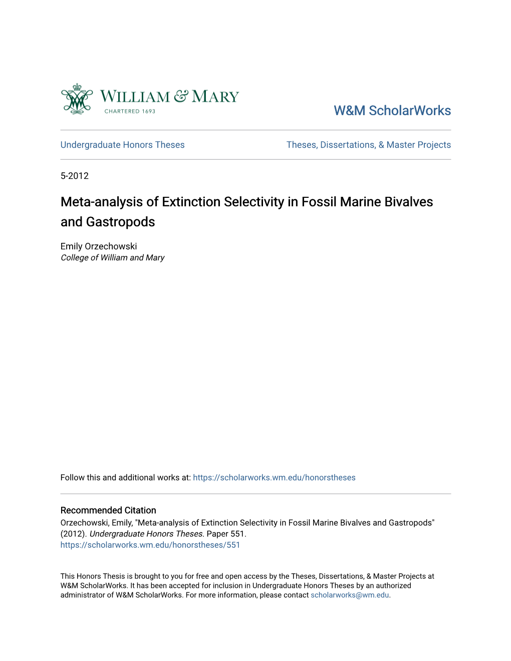 Meta-Analysis of Extinction Selectivity in Fossil Marine Bivalves and Gastropods