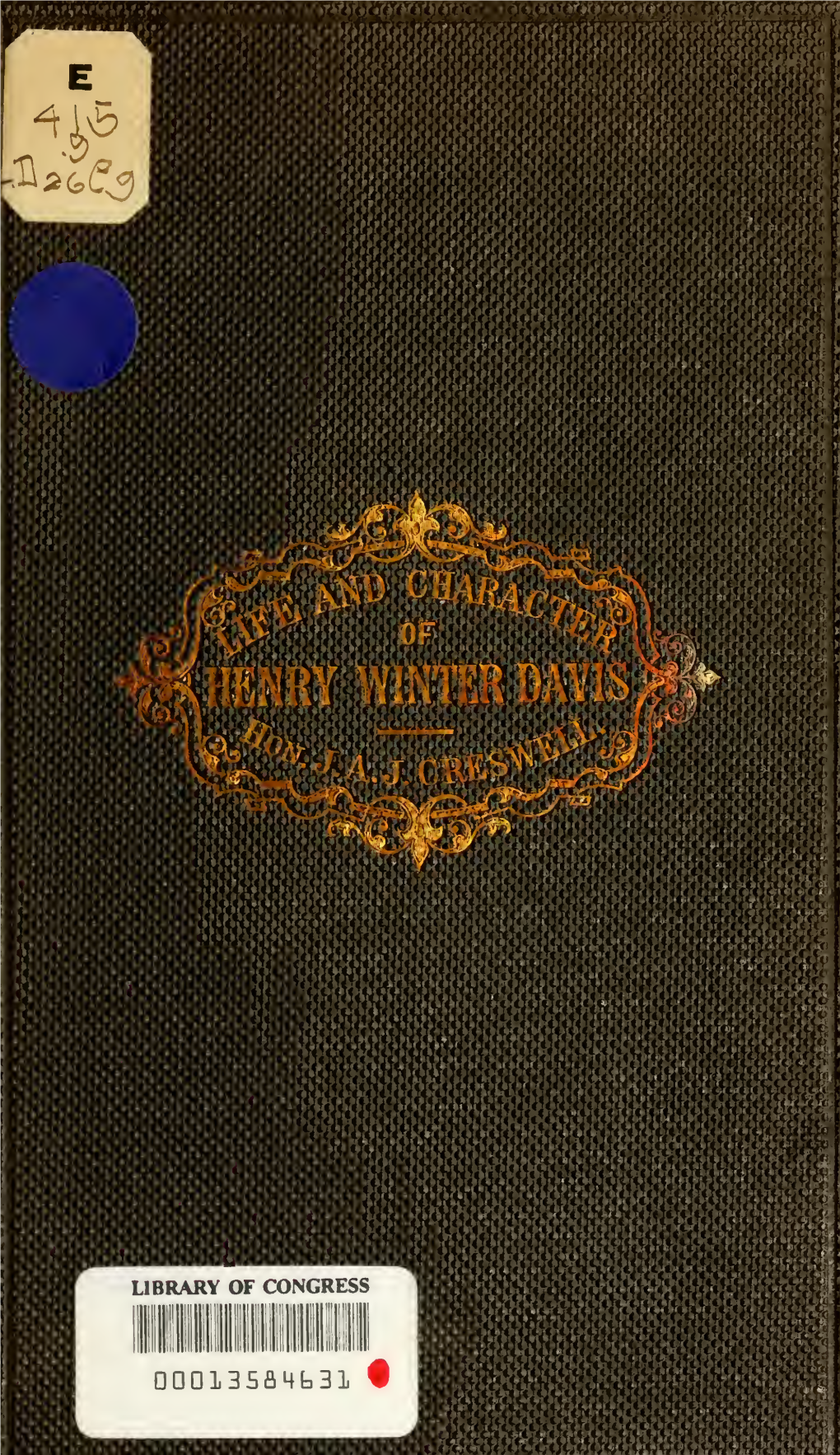 Oration on the Life and Character of Henry Winter Davis