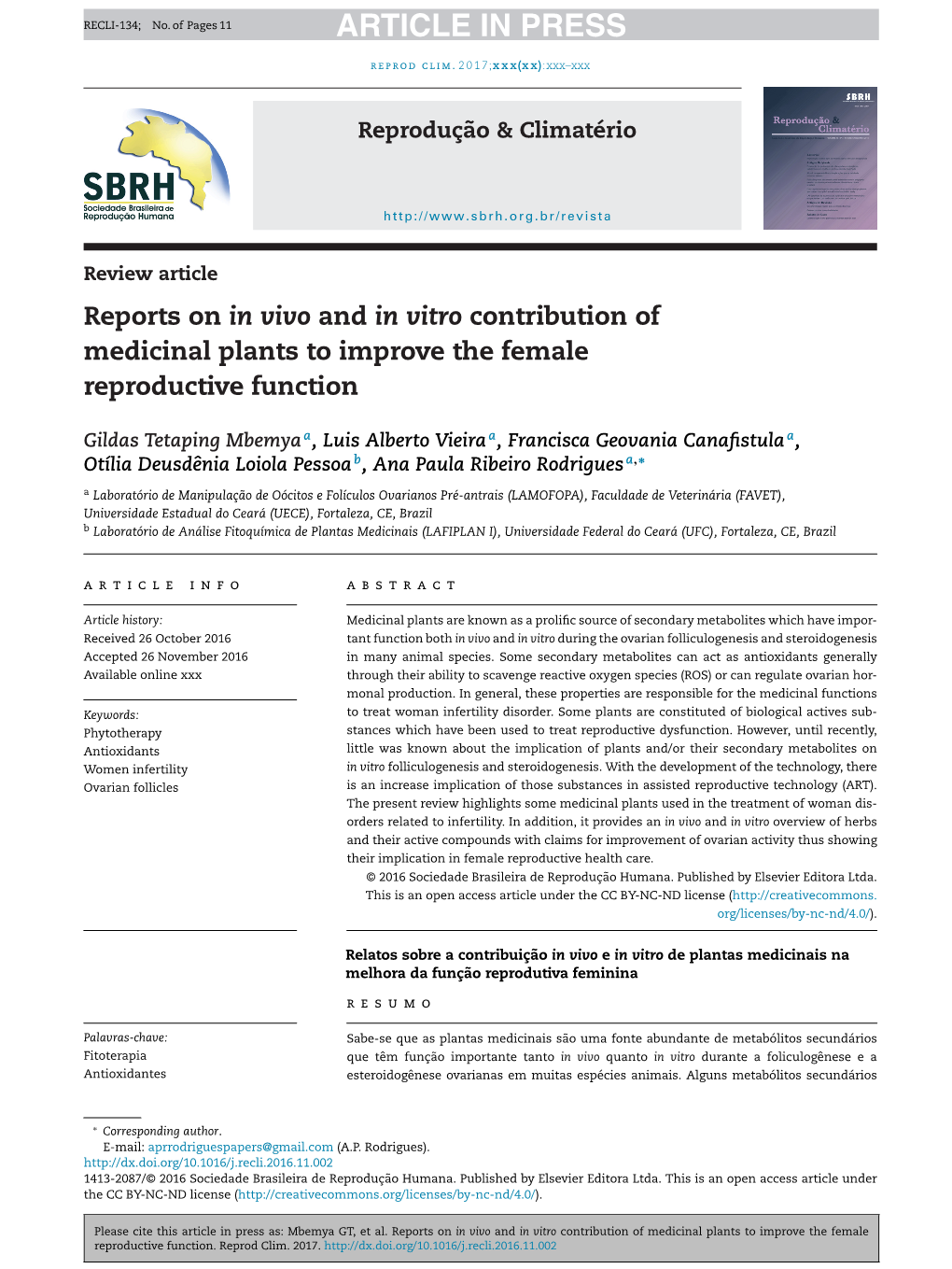 Reports on in Vivo and in Vitro Contribution Of