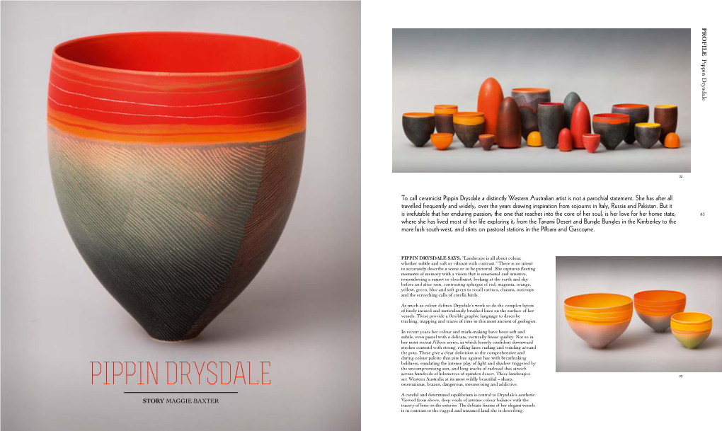 Pippin Drysdale 83 02 03 to Call Ceramicist Pippin Drysdale a Distinctly Western Australian Artist Is Not a Parochial Statement