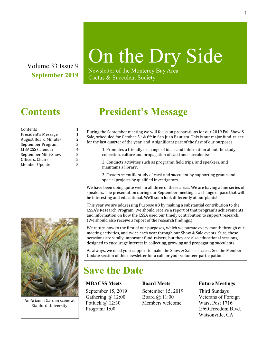 September 2019 on the Dry Side