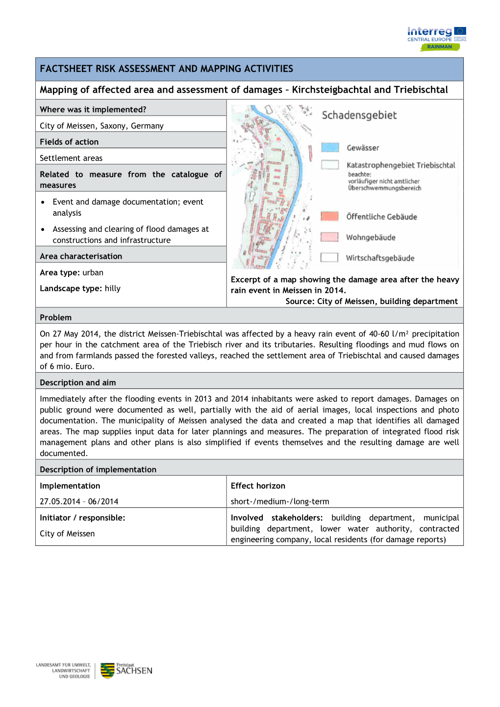 Mapping of Affected Area and Assessment of Damages – Kirchsteigbachtal and Triebischtal