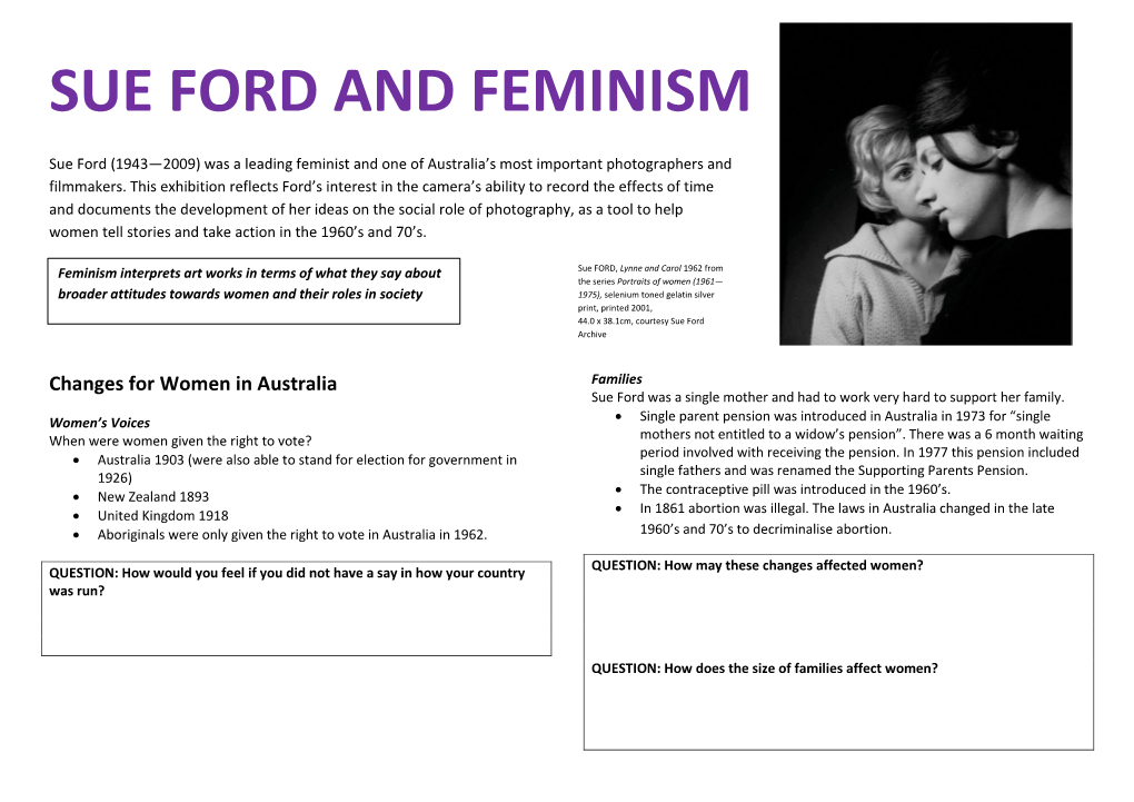 Sue Ford and Feminism