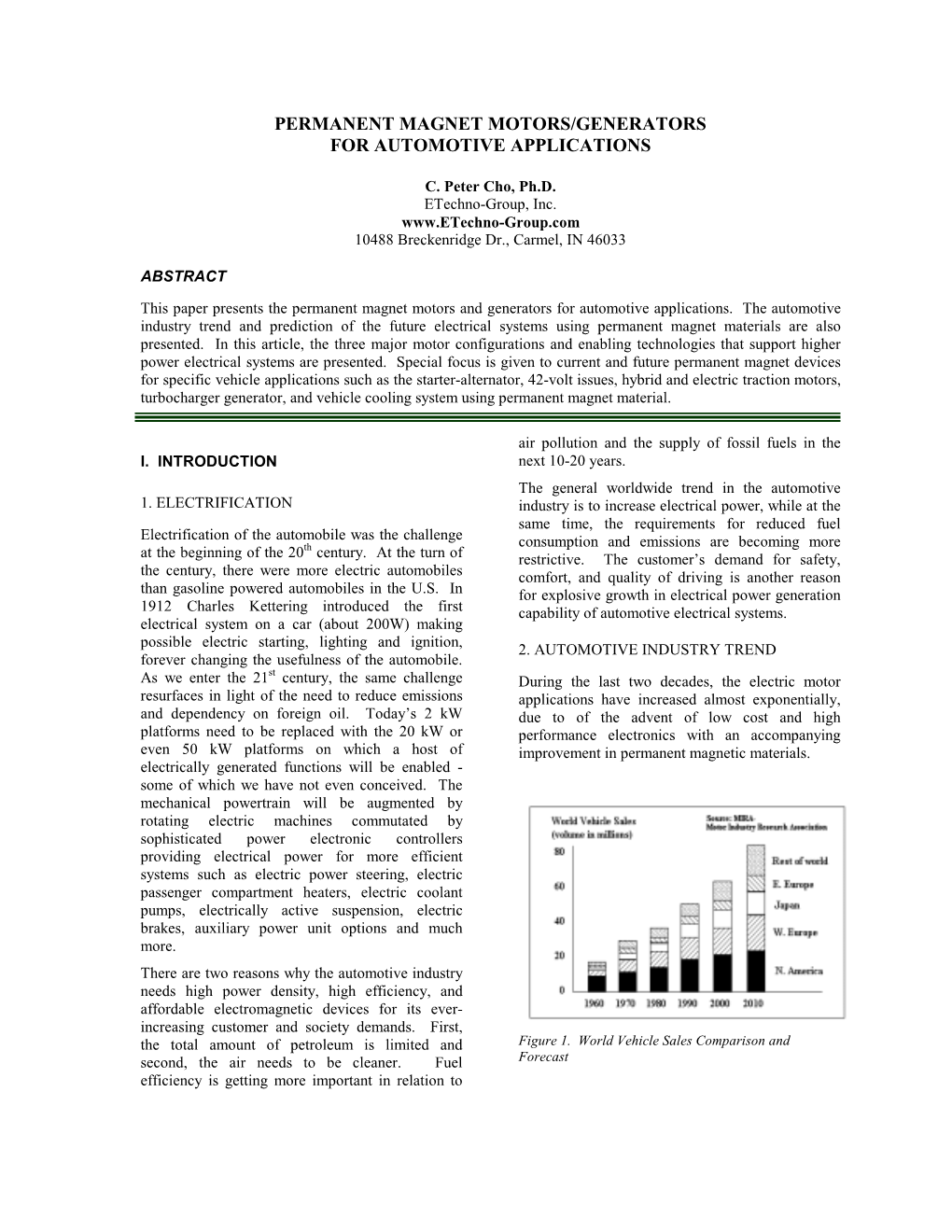 Permanent Magnet Motors and Generators for Automotive Applications