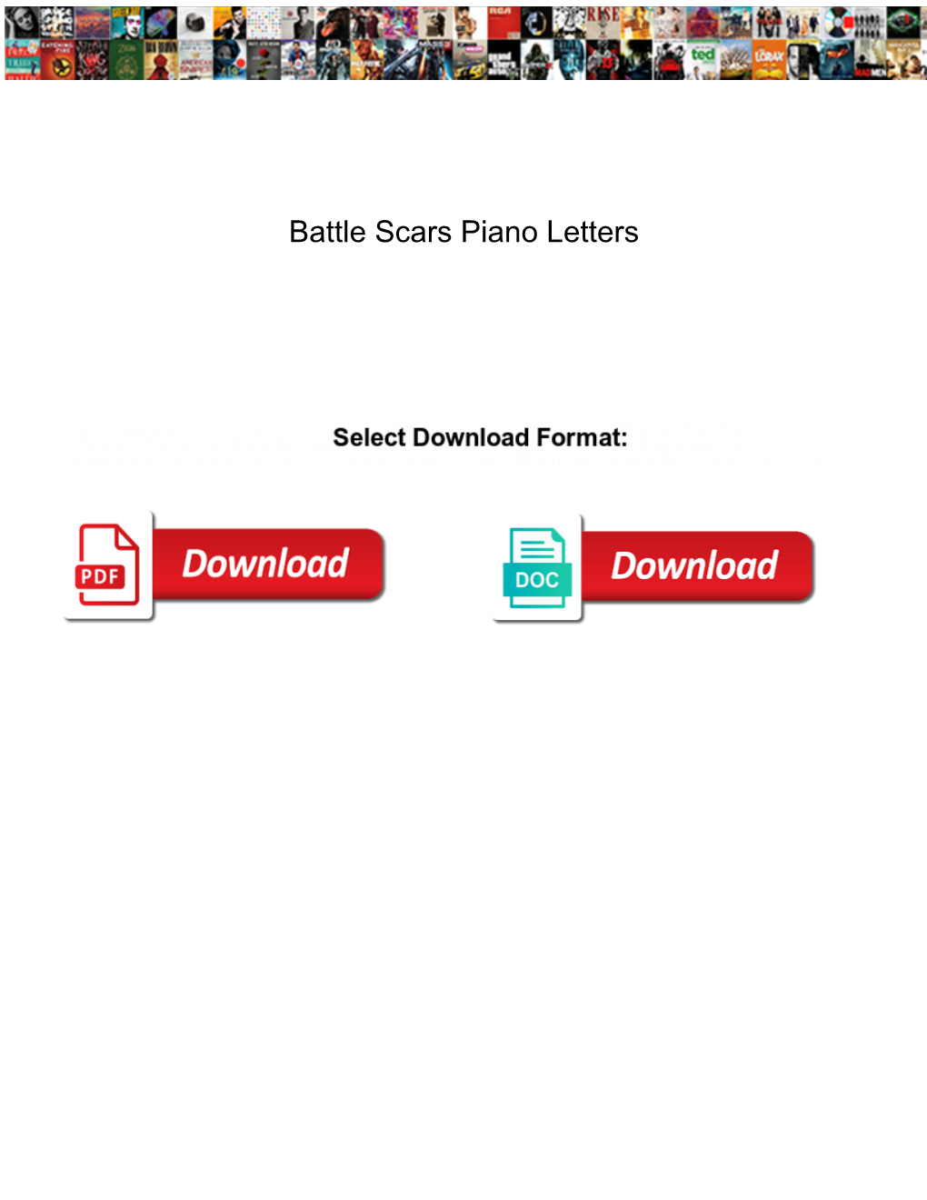 Battle Scars Piano Letters