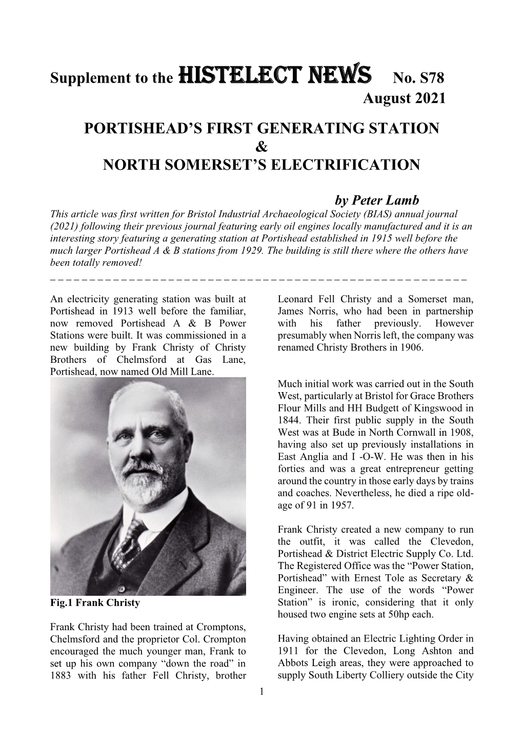 Portishead's First Generating Station & North Somerset's