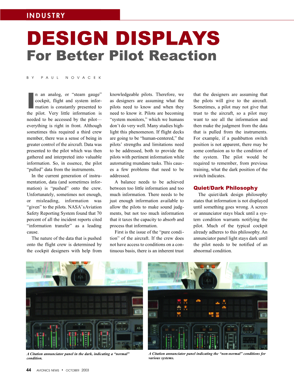 DESIGN DISPLAYS for Better Pilot Reaction