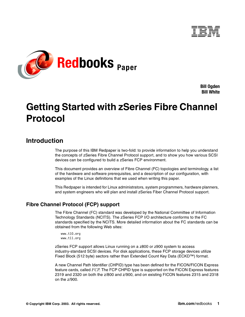 Getting Started with Zseries Fibre Channel Protocol