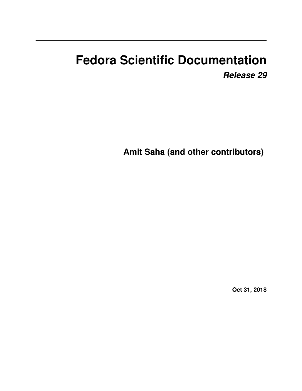Fedora Scientific Documentation