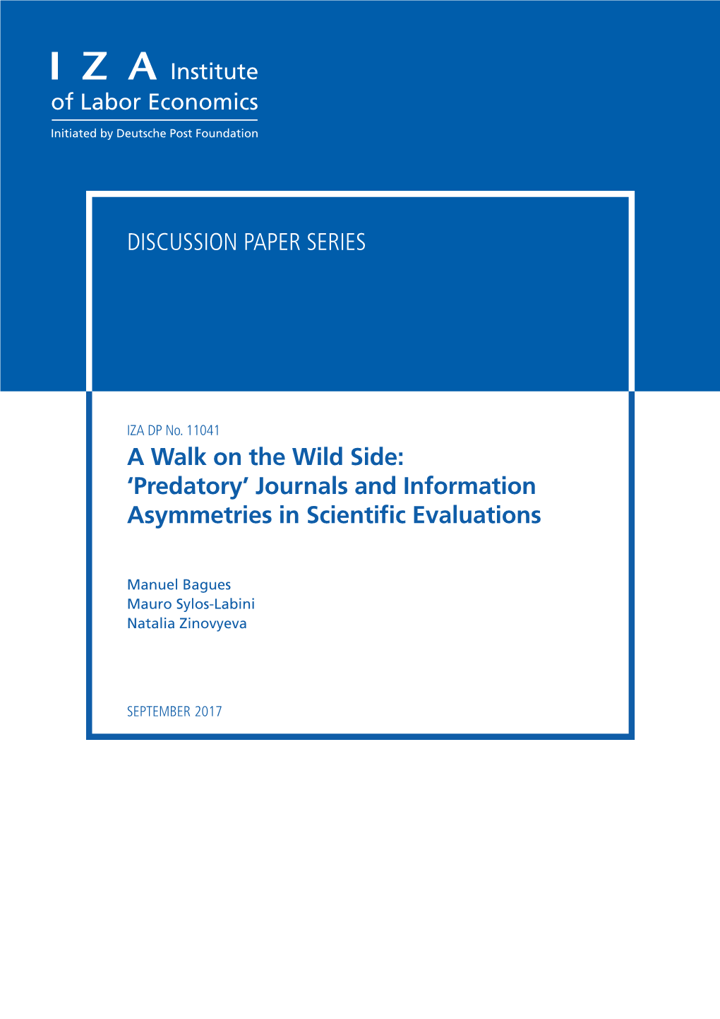 'Predatory' Journals and Information Asymmetries in Scientific Evaluations