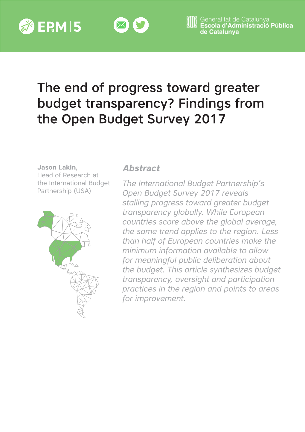 Findings from the Open Budget Survey 2017