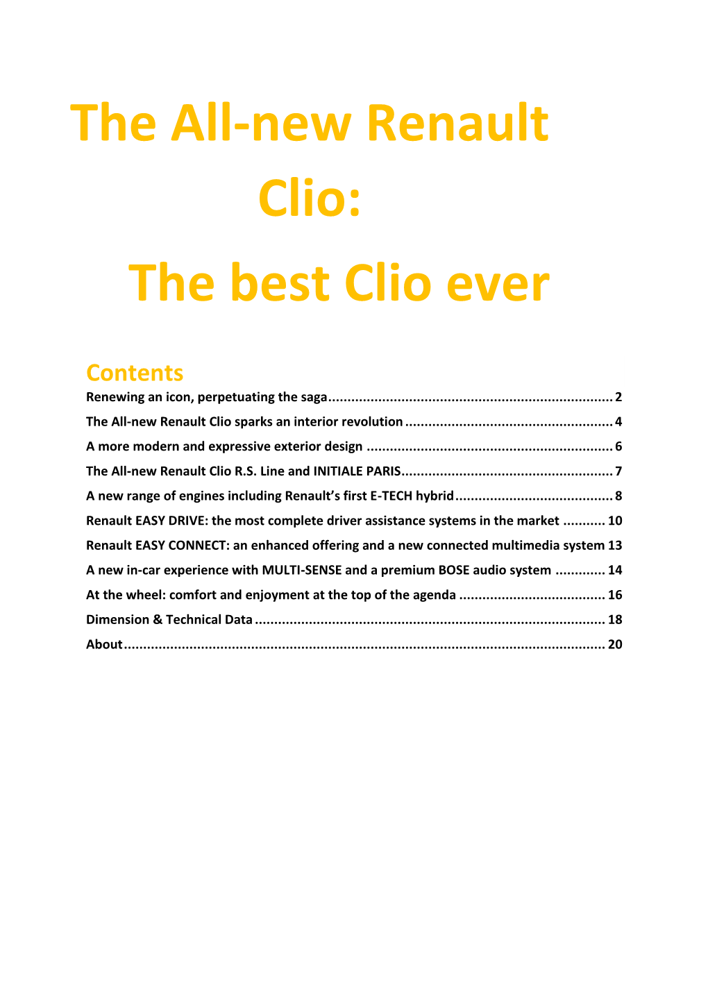 The All-New Renault Clio: the Best Clio Ever