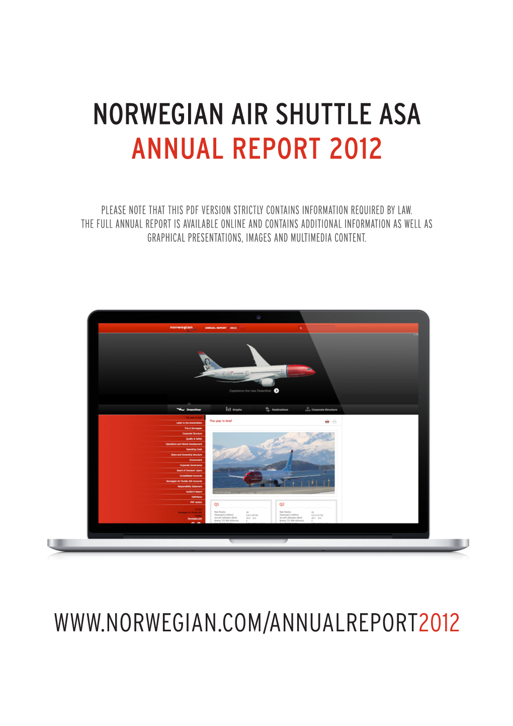 Norwegian Air Shuttle Asa Annual Report 2012