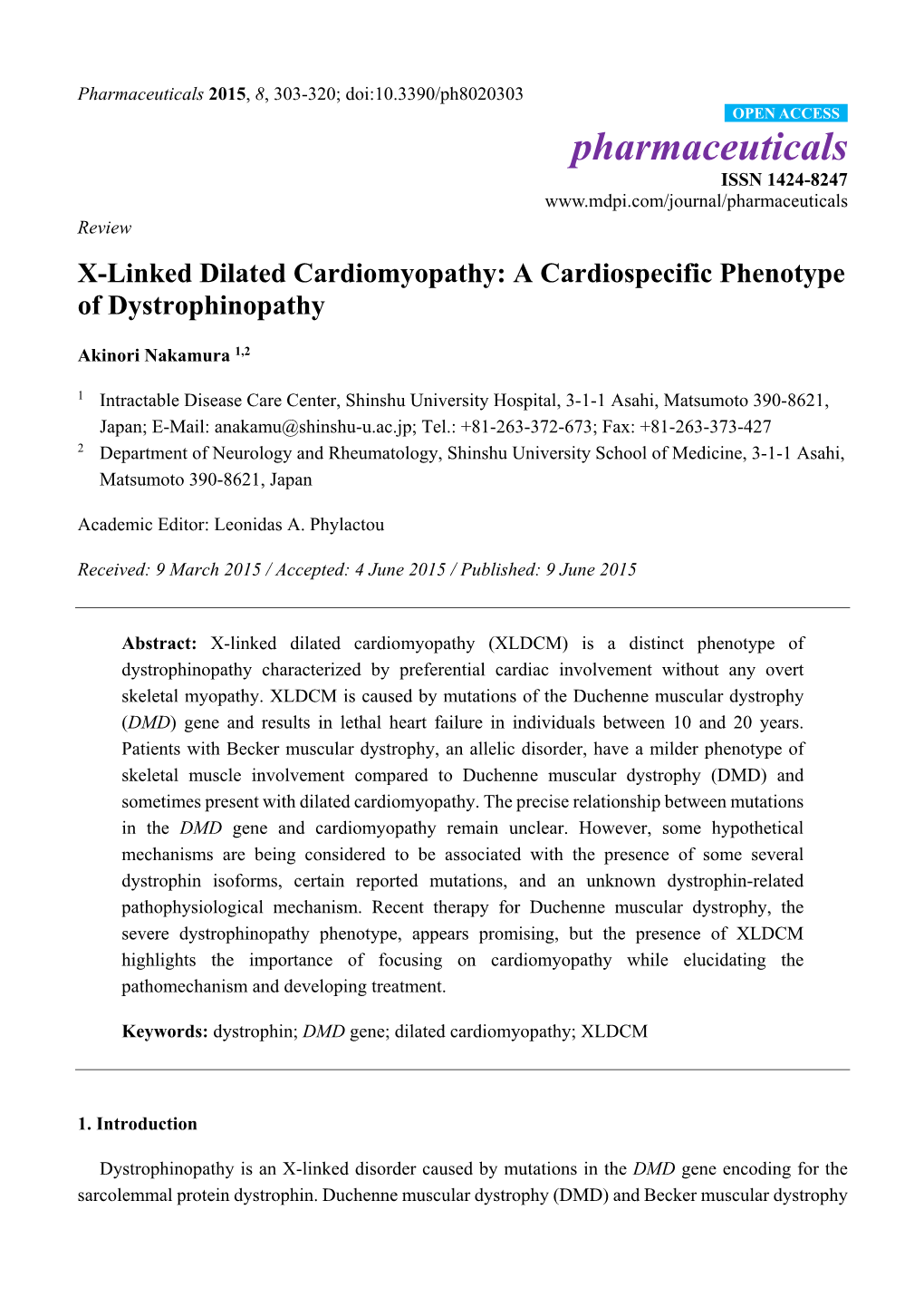 X-Linked Dilated Cardiomyopathy: a Cardiospecific Phenotype of Dystrophinopathy