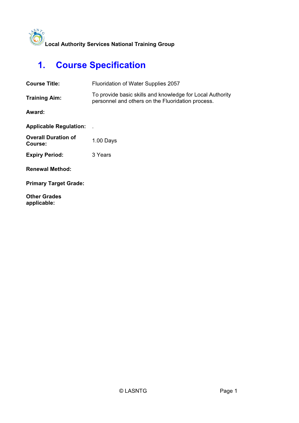 Course Specification s1