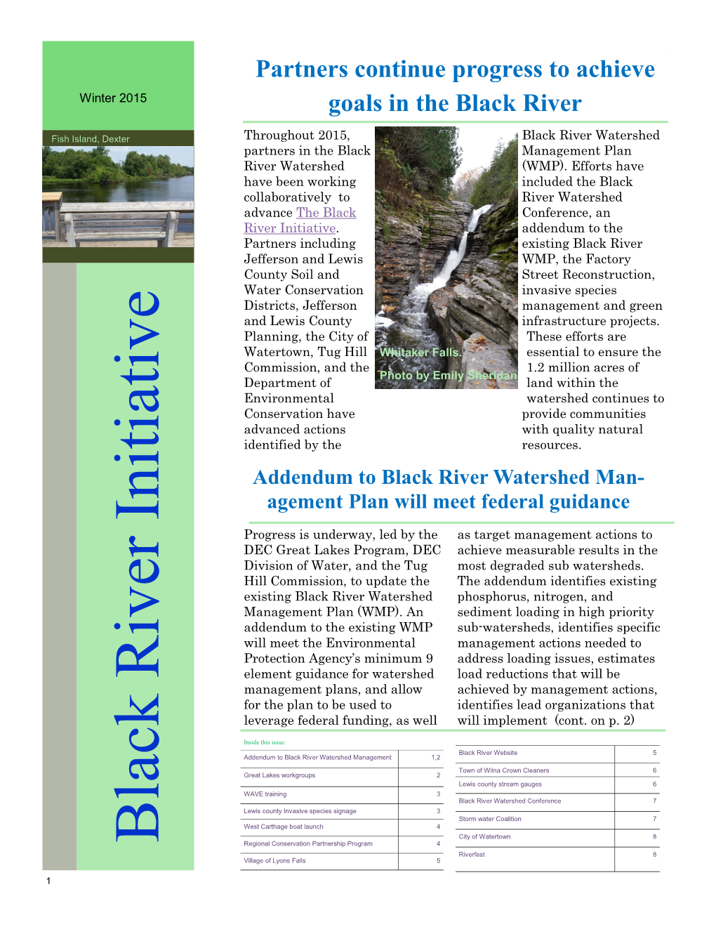 Black River Initiative River Black Regional Conservation Partnership Program 4 Riverfest 8 Village of Lyons Falls 5